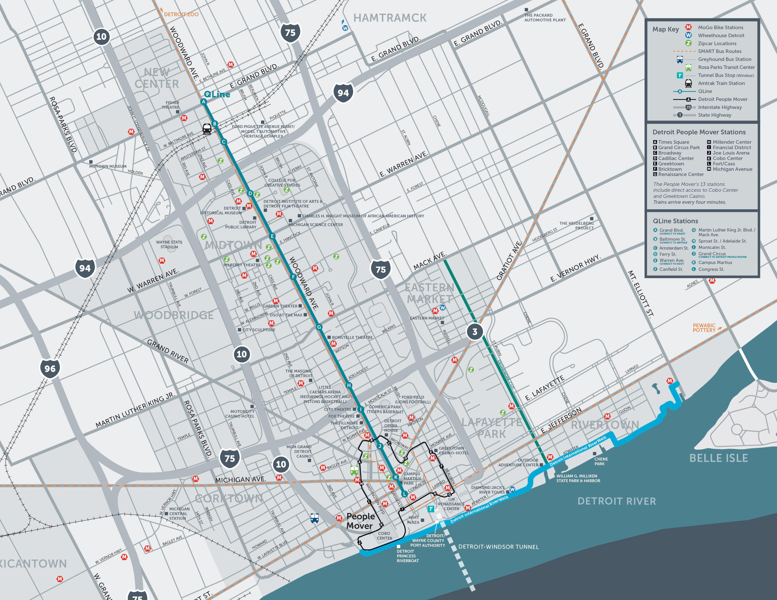 Getting Around Detroit | Downloadable Detroit Maps | Visit Detroit